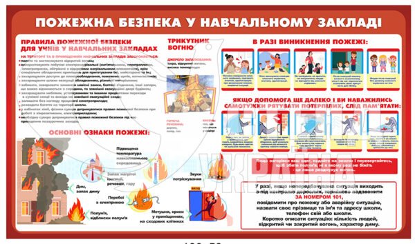 Стенд “Пожежна безпека у навчальному закладі”